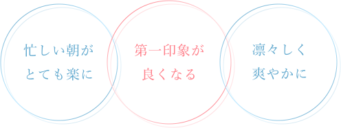 忙しい朝がとても楽に 第一印象が良くなる 凛々しく爽やかに